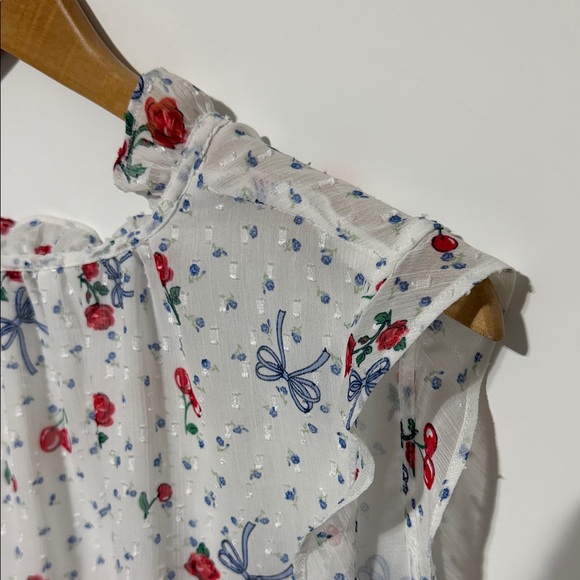 Maison d’Amélie Paris Floral cherry Sleeveless Blouse US XL - Picture 9 of 9